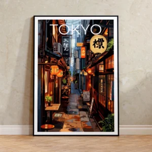 Plakat anime - deszczowe Tokio Wzór 1