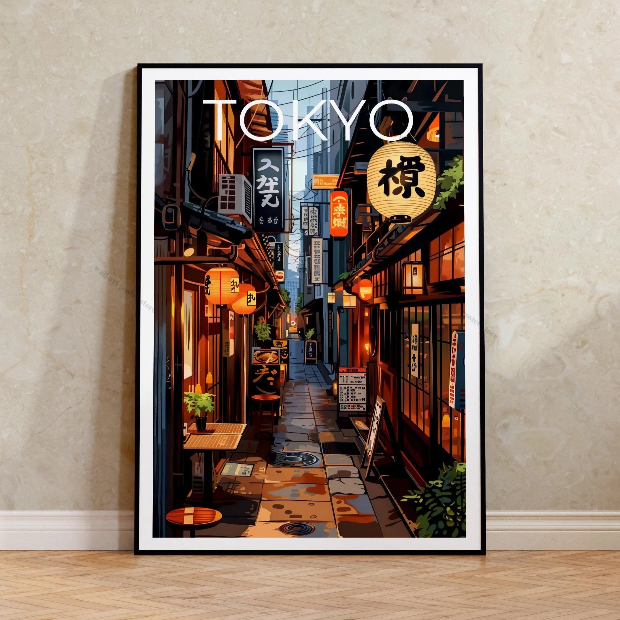 Plakat anime - deszczowe Tokio Wzór 1