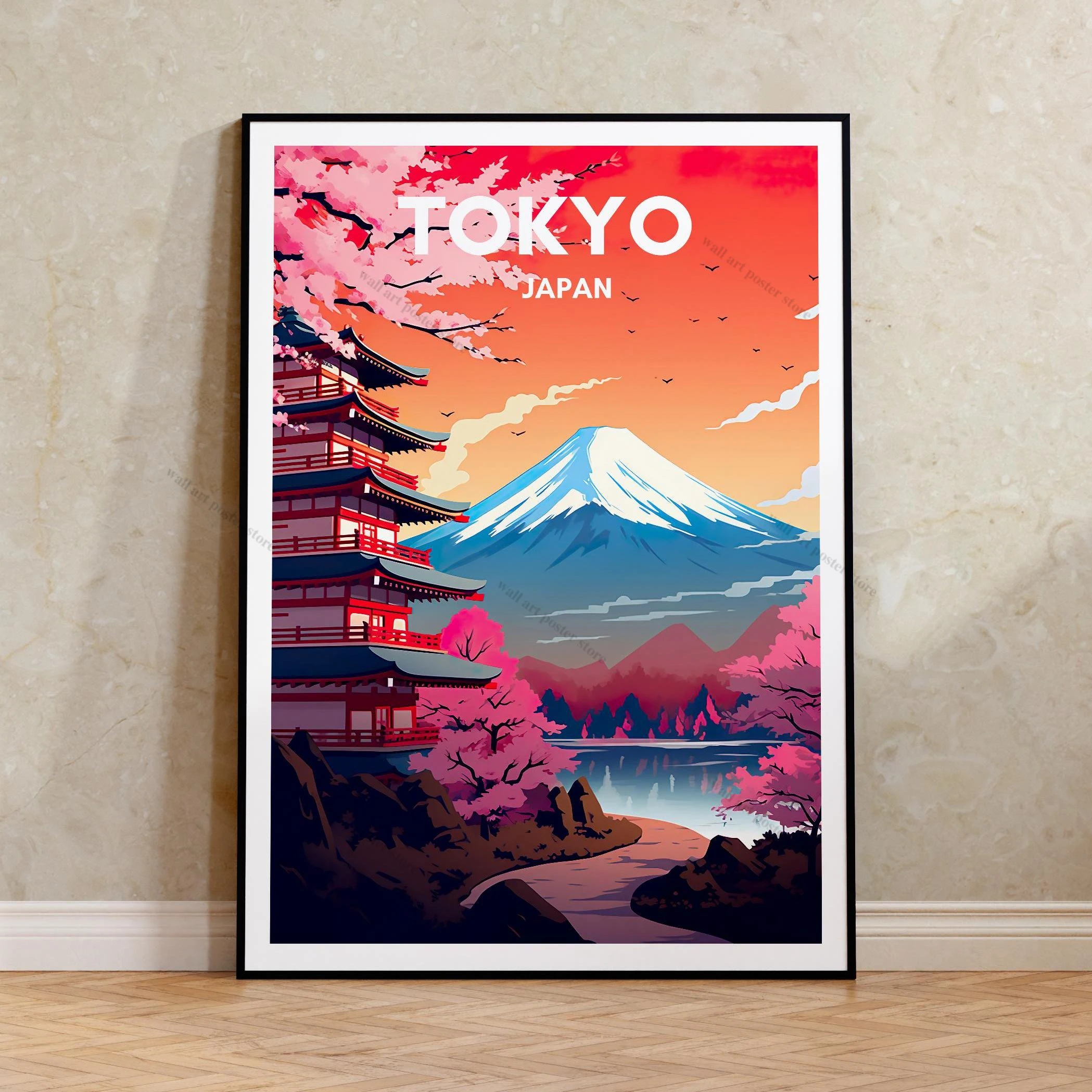 Plakat anime - deszczowe Tokio Wzór 2