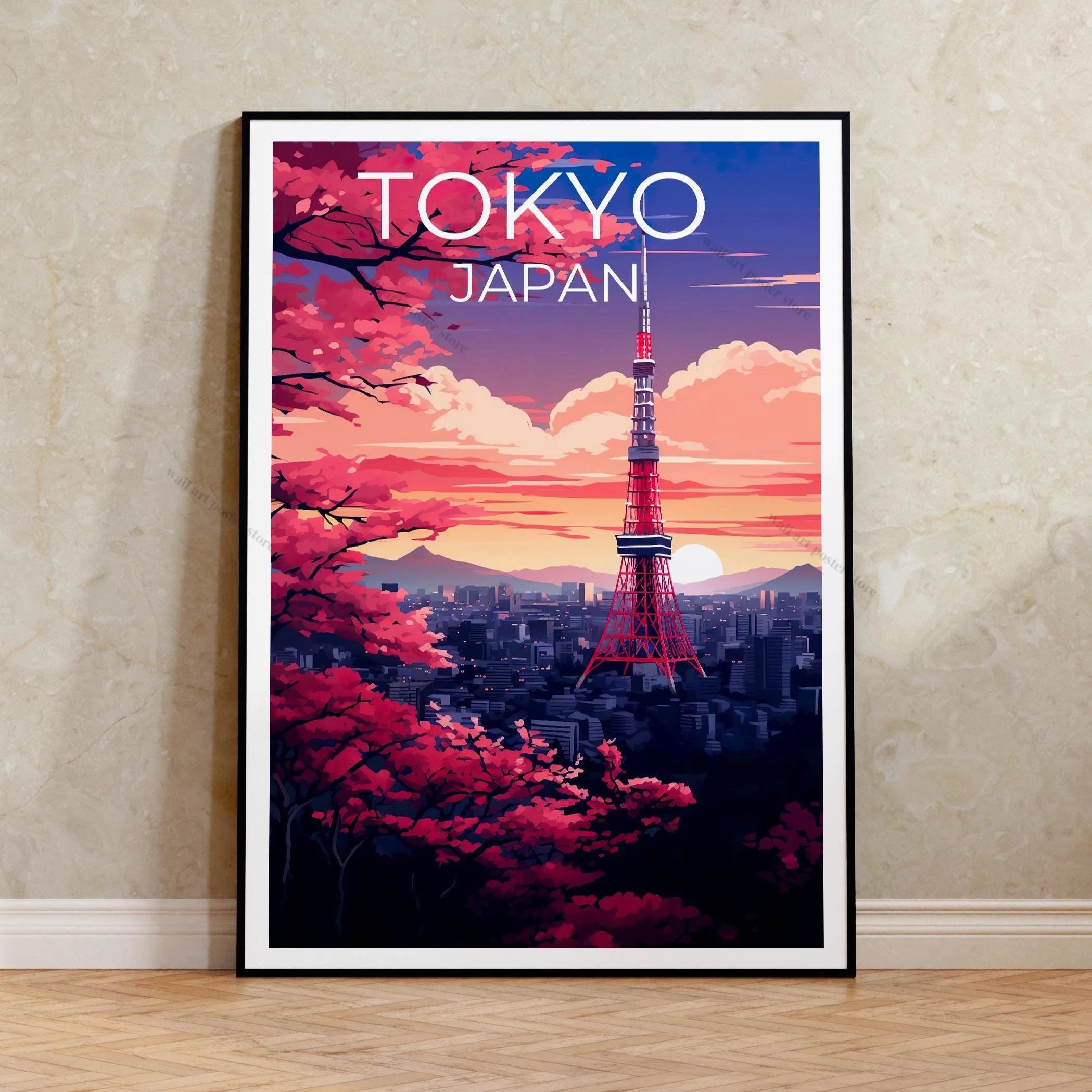 Plakat anime - deszczowe Tokio Wzór 4