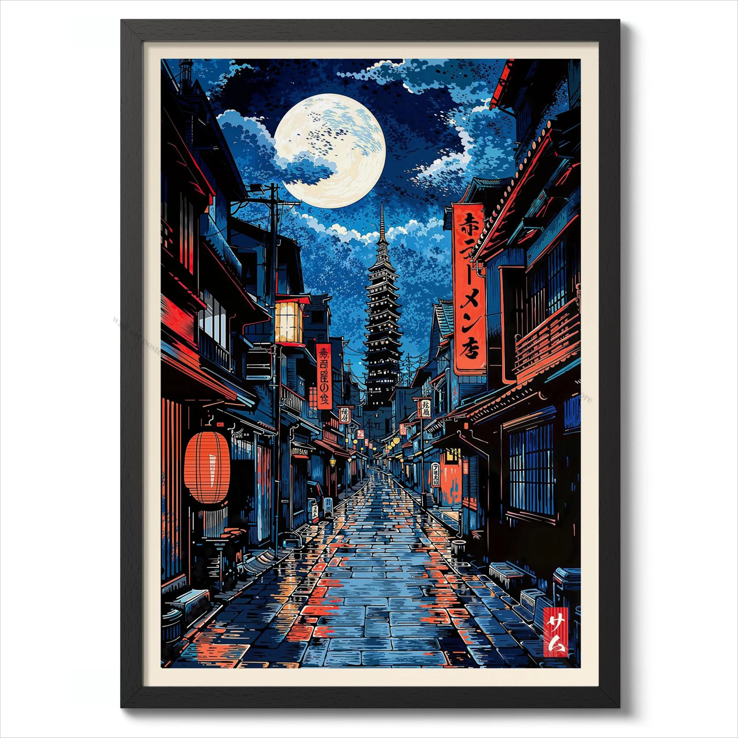 Plakat anime - deszczowe Tokio Wzór 6