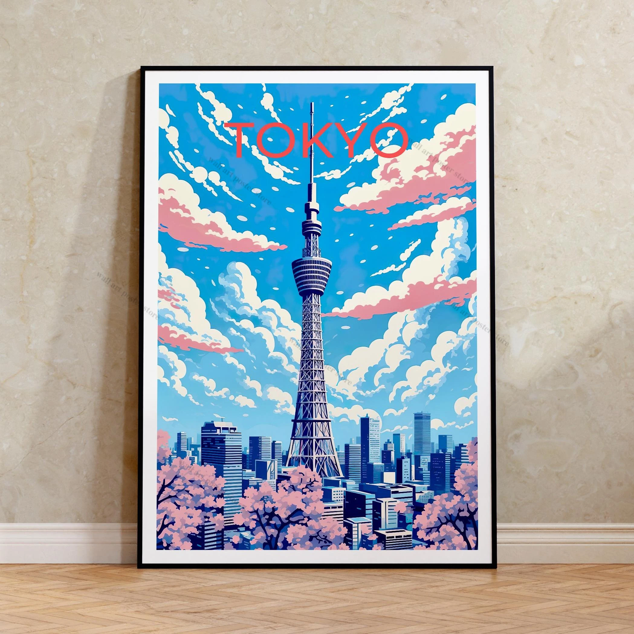 Plakat anime - deszczowe Tokio Wzór 7