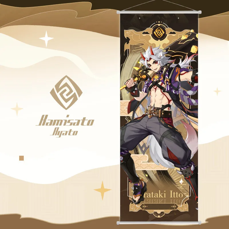 Plakat anime Genshin Impact - postacie Arataki itto