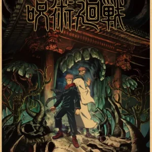 Plakat Jujutsu Kaisen Gojo Satoru – anime vintage Wzór 1