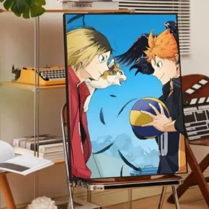 Plakat anime Haikyuu z motywem siatkówki Czarny20