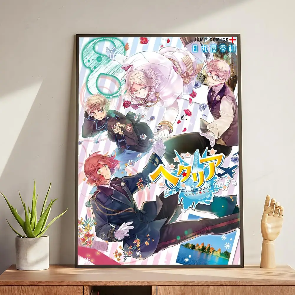 Hetalia – plakat anime na ścianę Czarny8