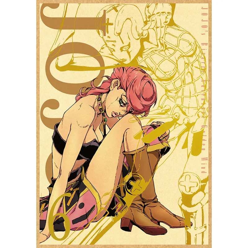Plakat anime JoJo's Bizarre Adventure - vintage Granatowy