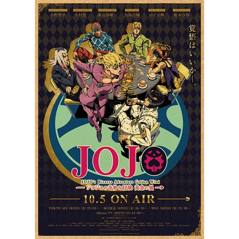 Plakat anime JoJo's Bizarre Adventure - vintage Jasnozielony
