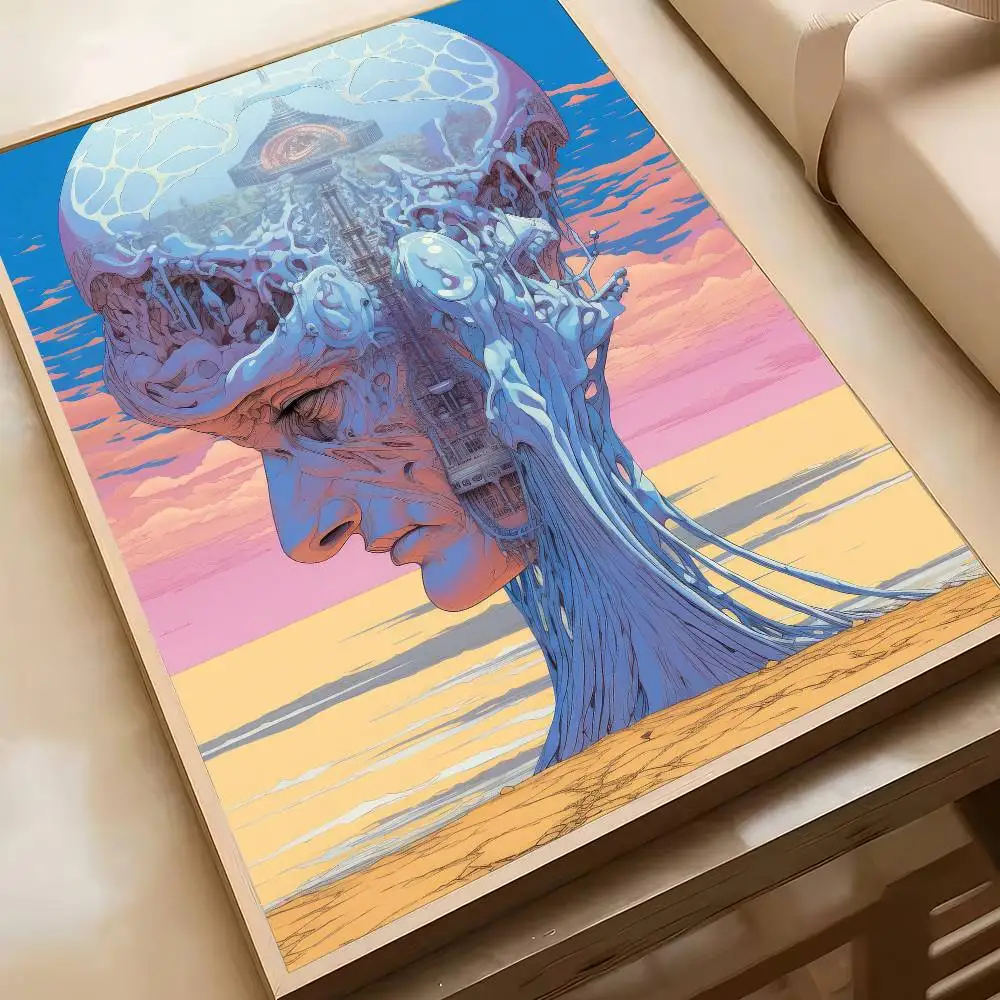 Plakat z grafiką anime i komiksu w stylu retro Hei 1