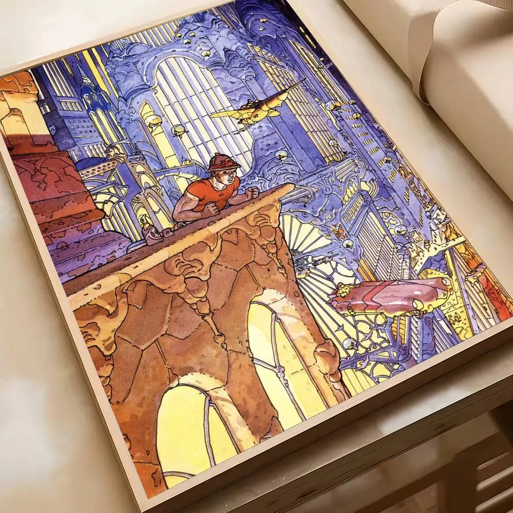 Plakat z grafiką anime i komiksu w stylu retro Hei 5