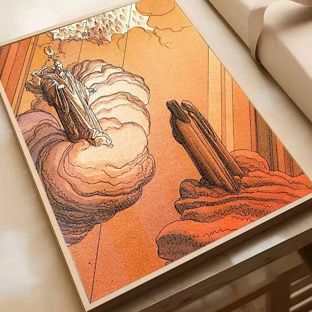 Plakat z grafiką anime i komiksu w stylu retro Hei 6