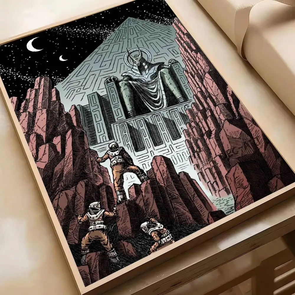 Plakat z grafiką anime i komiksu w stylu retro Hei 7