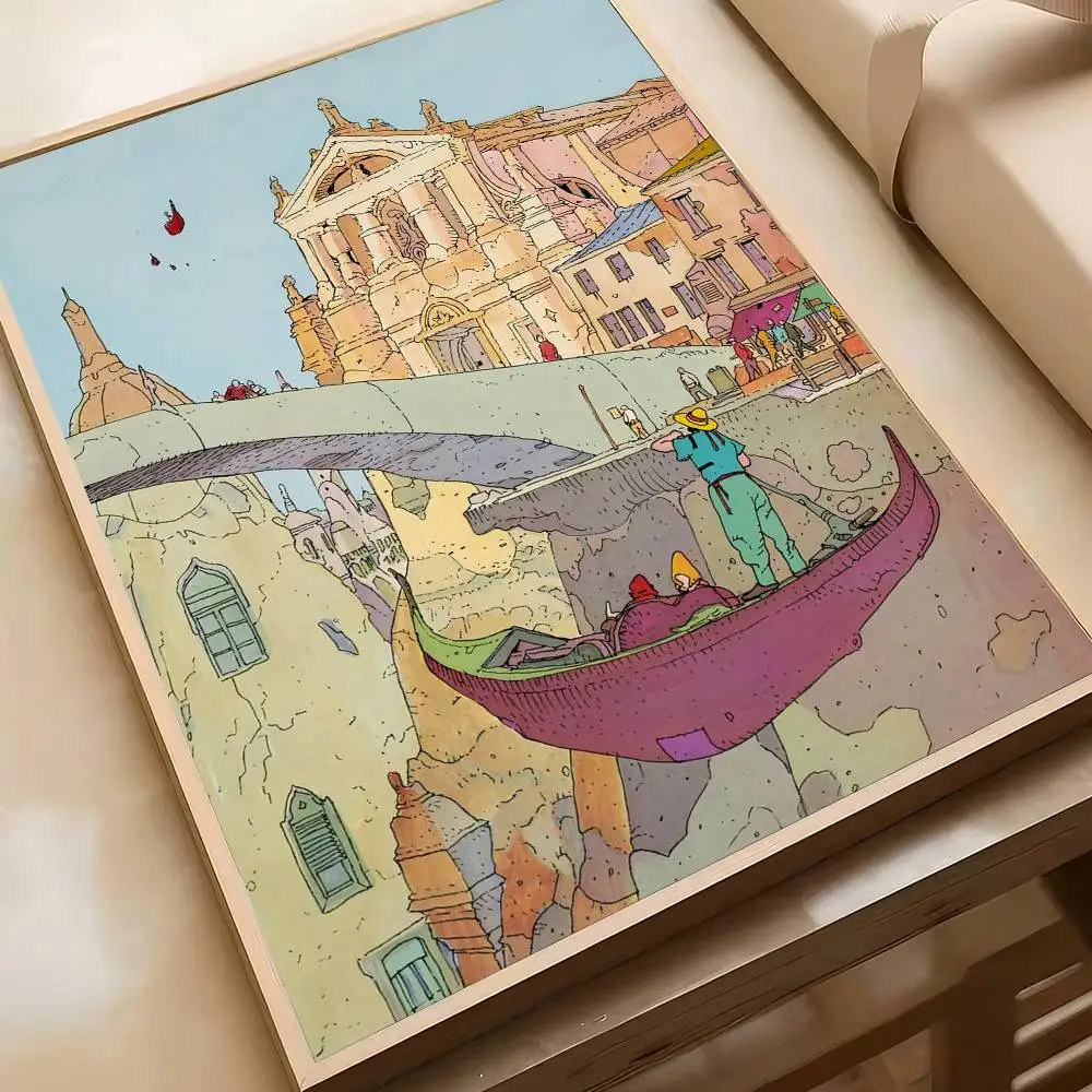 Plakat z grafiką anime i komiksu w stylu retro Hei 9