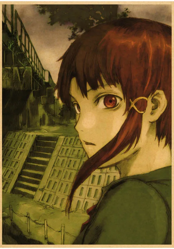 Plakat anime Serial Experiments Lain Burgundia