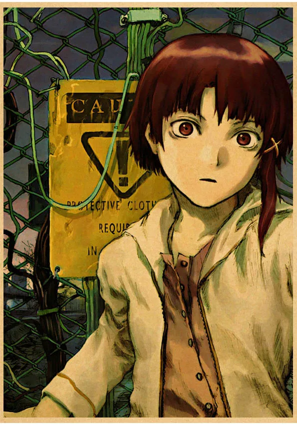 Plakat anime Serial Experiments Lain Fioletowy
