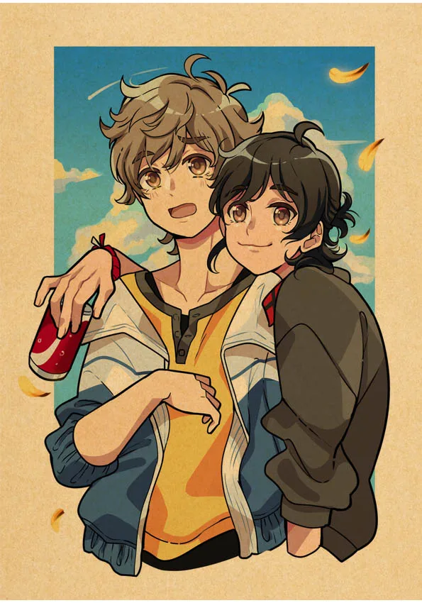 Umibe No Etranger - plakat anime w stylu retro Khaki