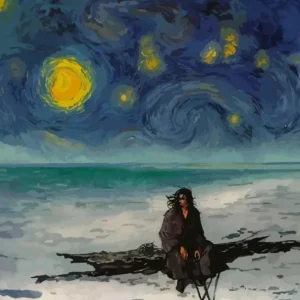 Plakat anime Miyamoto Musashi Vagabond w stylu vintage Wzór 1