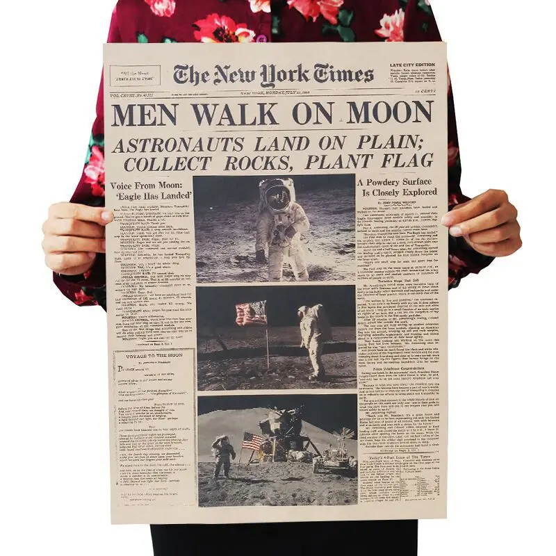Apollo 11 - vintage plakat lądowania na Księżycu