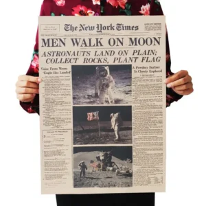 Plakat vintage Apollo 11 lądowanie na Księżycu 