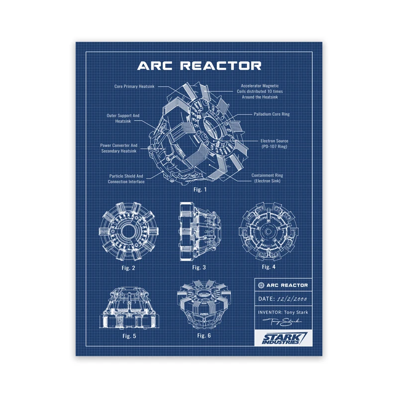 Plakat reaktor łukowy - patent retro Wzór 1