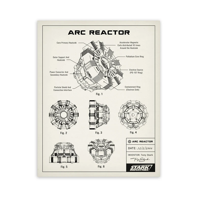 Plakat reaktor łukowy - patent retro Wzór 4