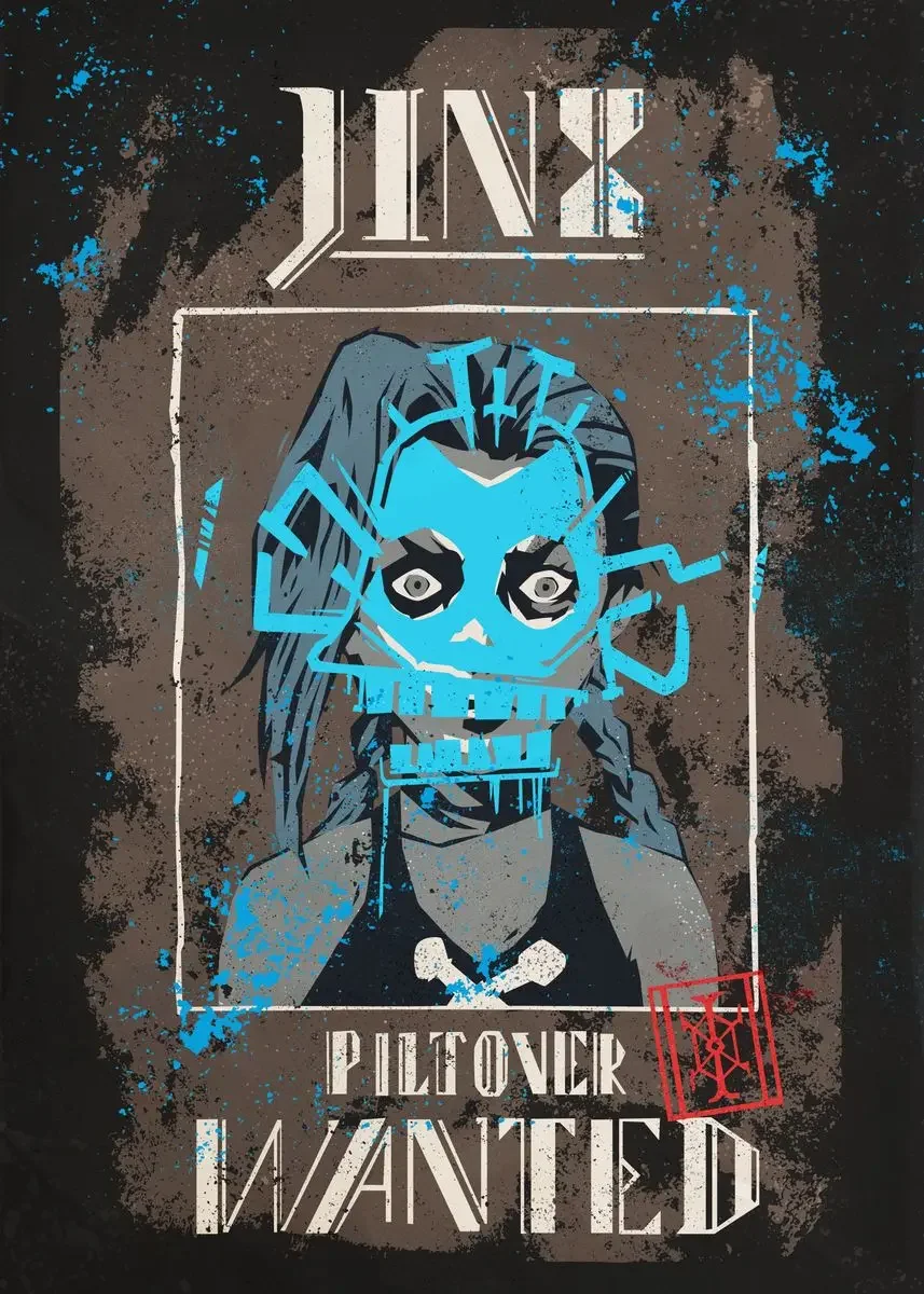 Arcane - plakat z postaciami Jinx i Vi Wzór 1
