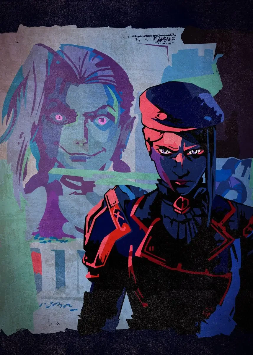 Arcane - plakat z postaciami Jinx i Vi Wzór 4