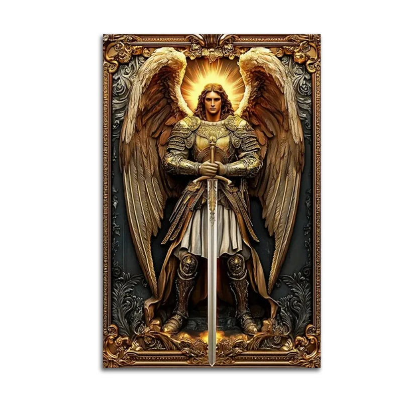 Plakat Archanioł Michał złoty anioł Wzór 2