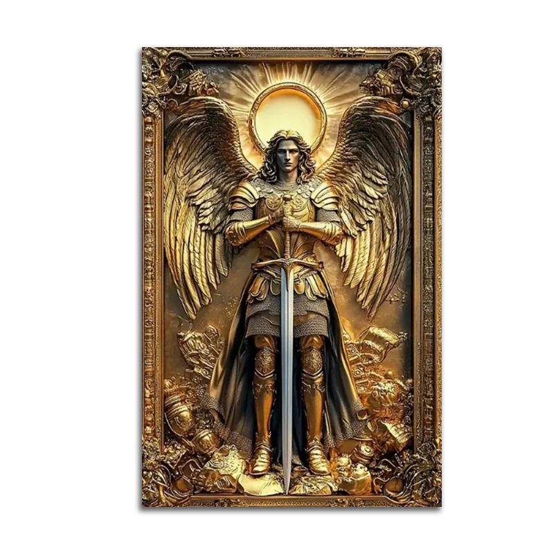 Plakat Archanioł Michał złoty anioł Wzór 3