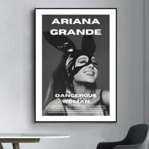 Plakat Ariana Grande - portret artystyczny Niebieski