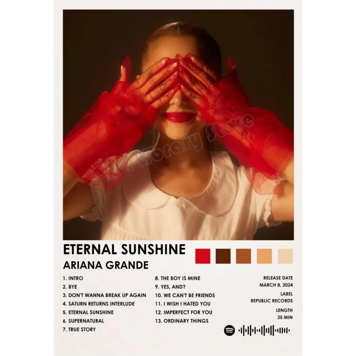 Plakat Ariana Grande portret muzyczny Wzór 4