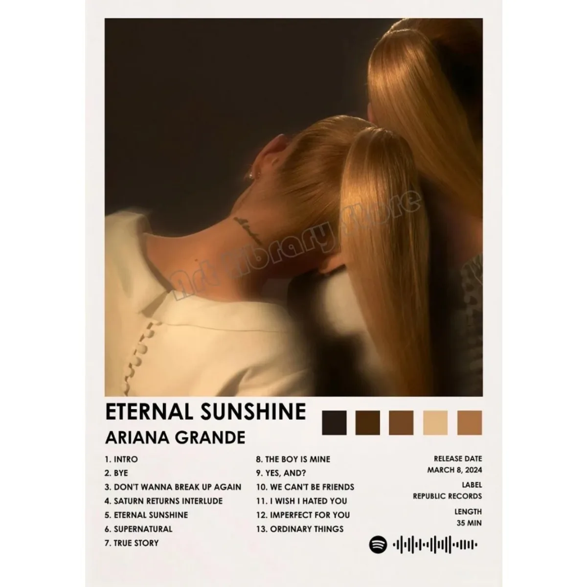 Plakat Ariana Grande portret muzyczny Wzór 5