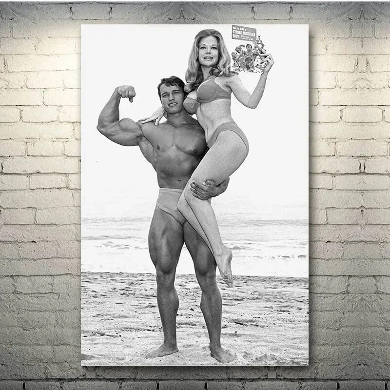 Plakat Arnold Schwarzenegger cytat motywacyjny Czarny