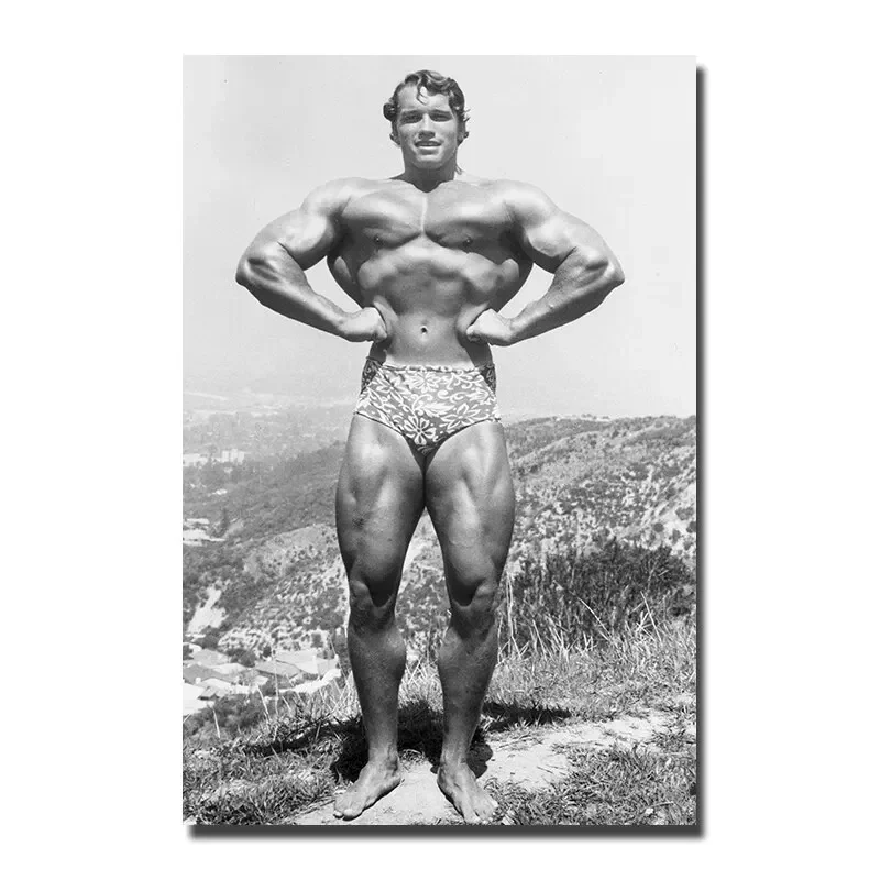 Plakat Arnold Schwarzenegger cytat motywacyjny Czerwony