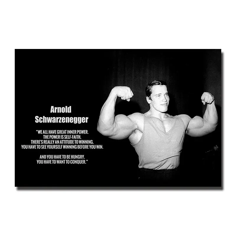 Plakat Arnold Schwarzenegger cytat motywacyjny Fioletowy/фиолетовый