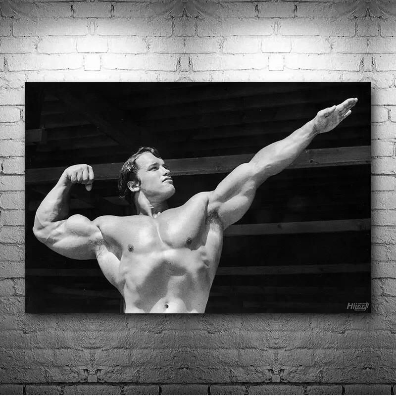 Plakat Arnold Schwarzenegger cytat motywacyjny Różowy