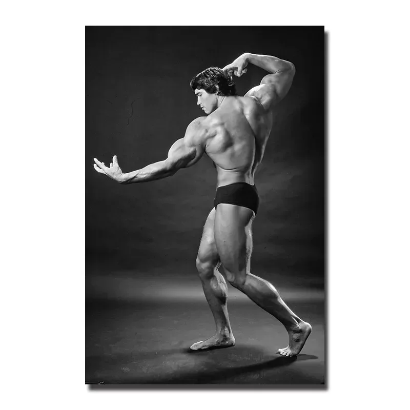 Plakat Arnold Schwarzenegger cytat motywacyjny żółty