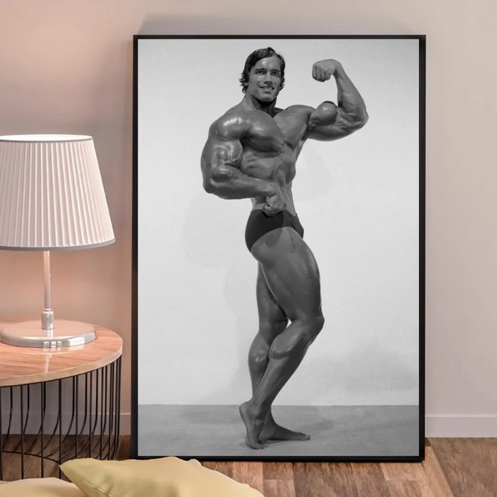 Plakat Arnold Schwarzenegger fitness vintage Błękitny