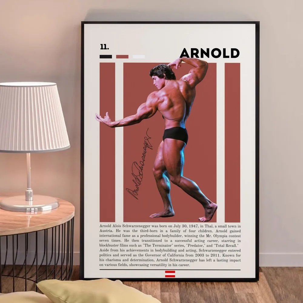 Plakat Arnold Schwarzenegger fitness vintage Burgundia