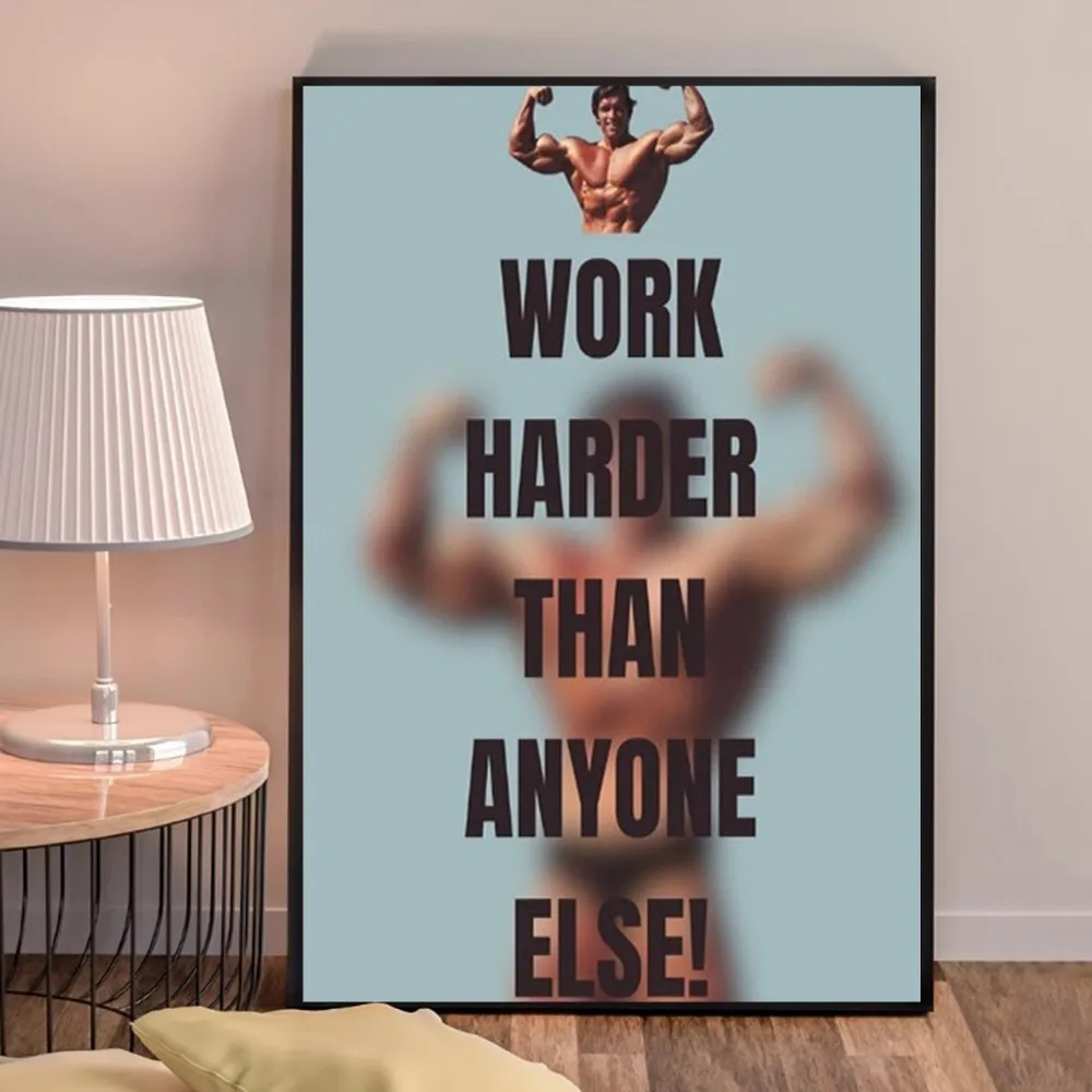 Plakat Arnold Schwarzenegger fitness vintage Ciemnoszary