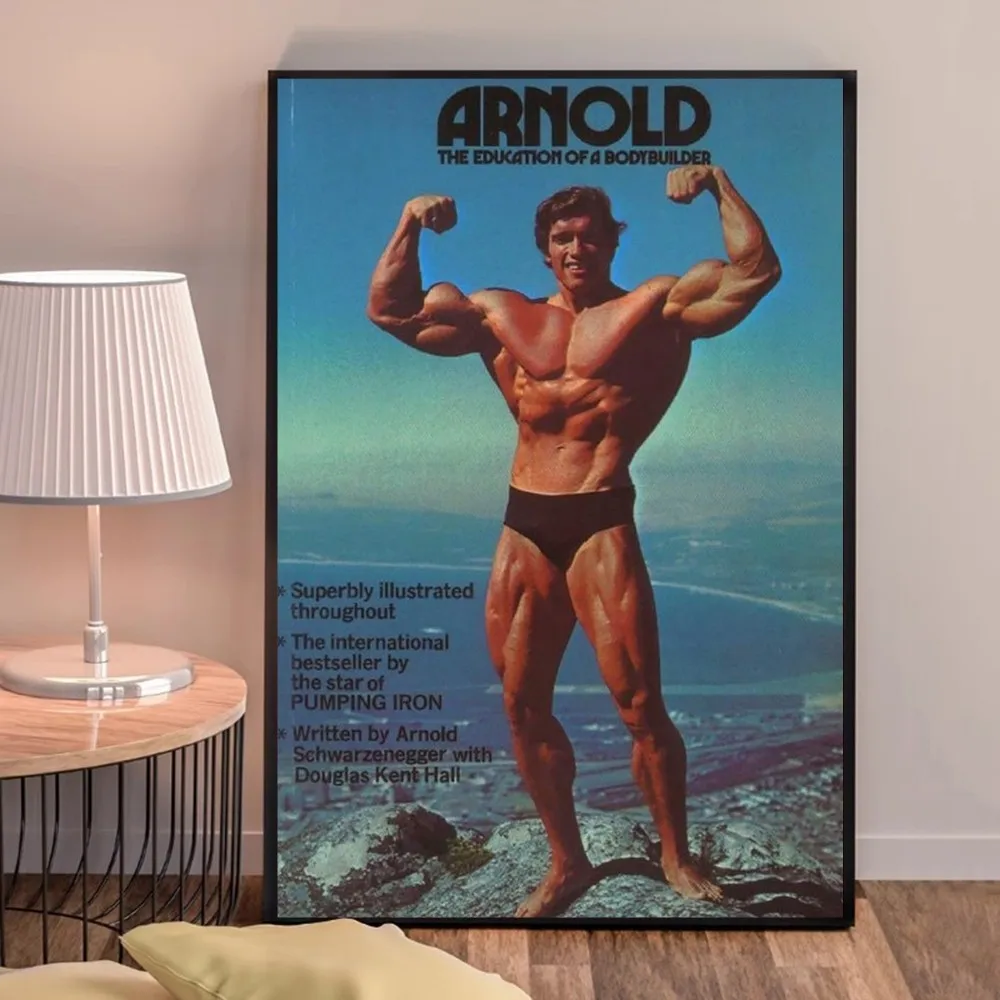 Plakat Arnold Schwarzenegger fitness vintage Khaki