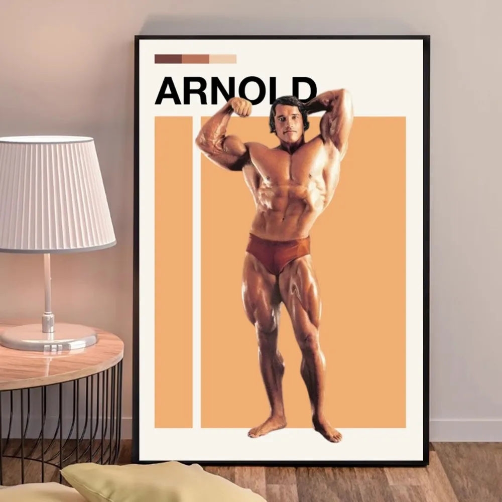 Plakat Arnold Schwarzenegger fitness vintage Granatowy
