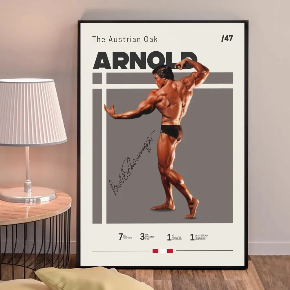 Plakat Arnold Schwarzenegger fitness vintage Jasnozielony