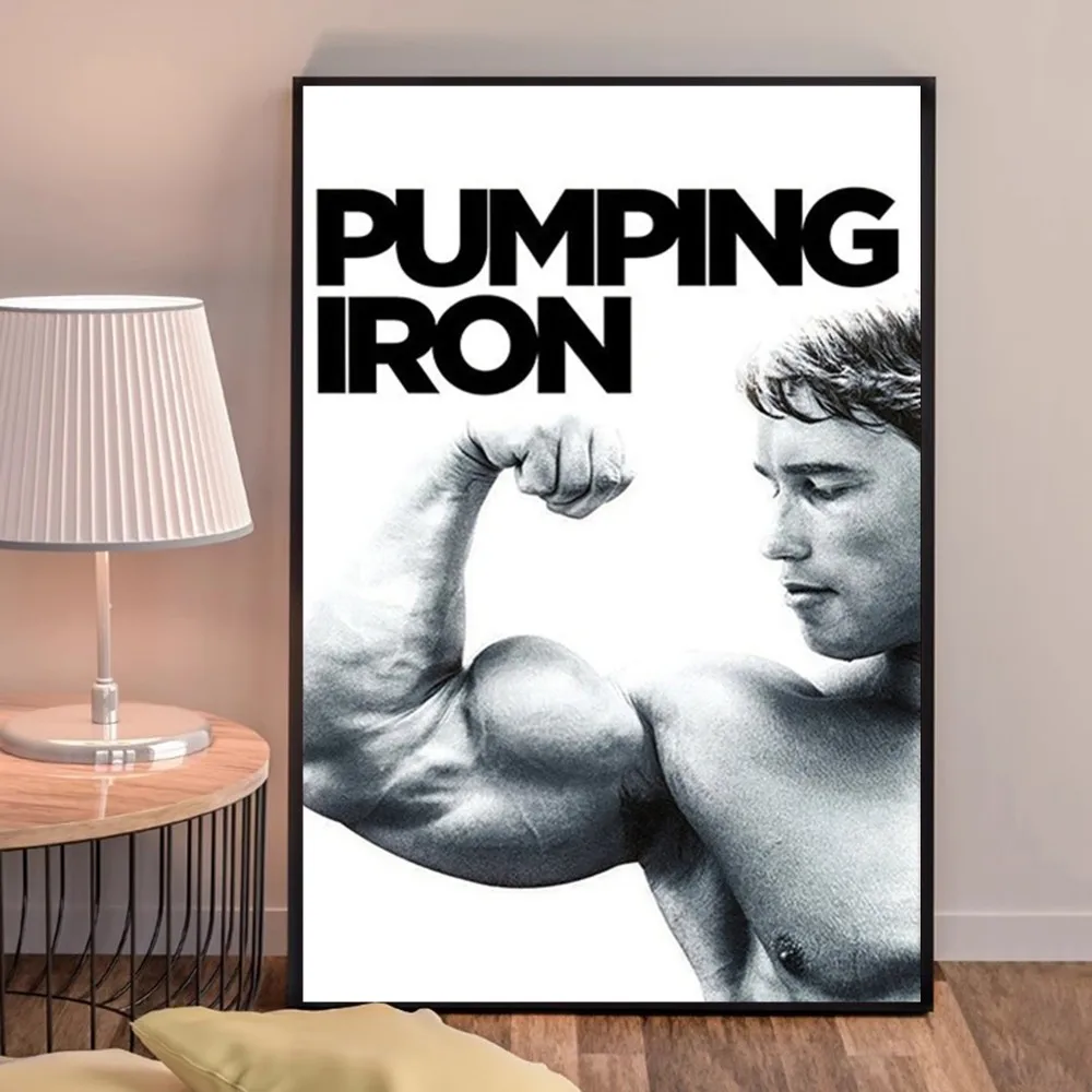 Plakat Arnold Schwarzenegger fitness vintage Srebrny