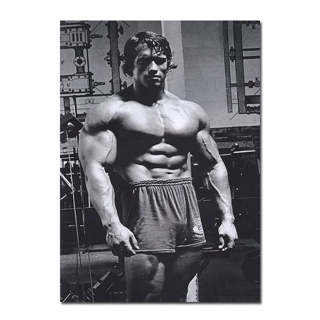 Plakat Arnold Schwarzenegger - motywacja fitness Burgundia