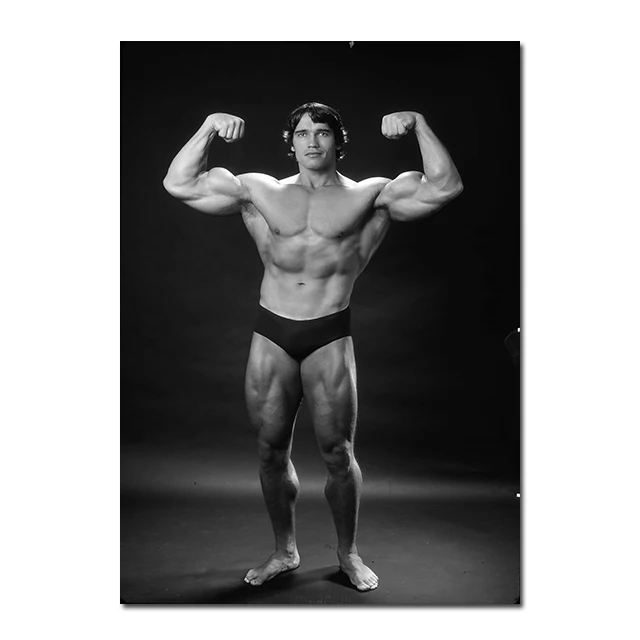 Plakat Arnold Schwarzenegger - motywacja fitness Czerwony