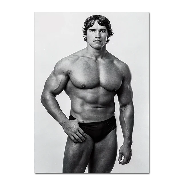 Plakat Arnold Schwarzenegger - motywacja fitness Fioletowy