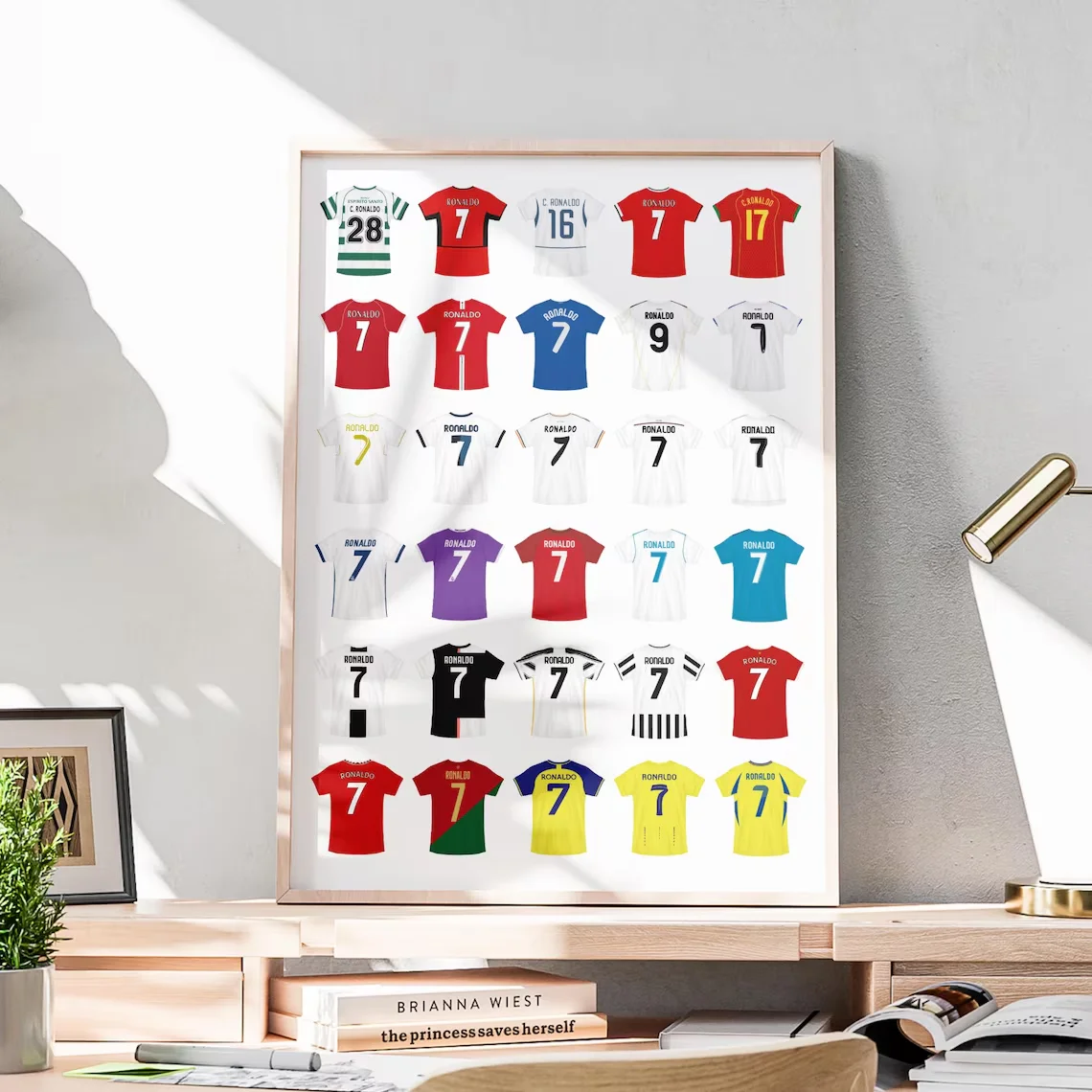 Plakat Arsenal 2025/2026 - kolaż koszulek graczy Wzór 4