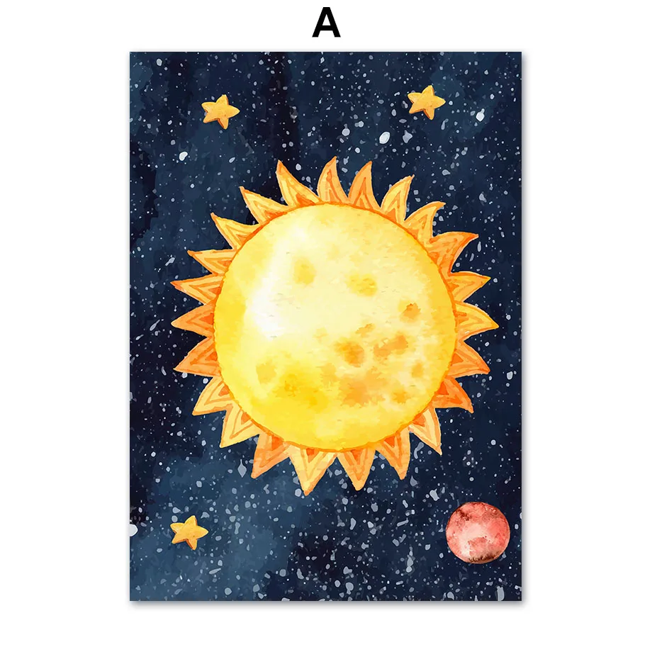 Astronauta i rakieta - plakat kosmiczny Biały