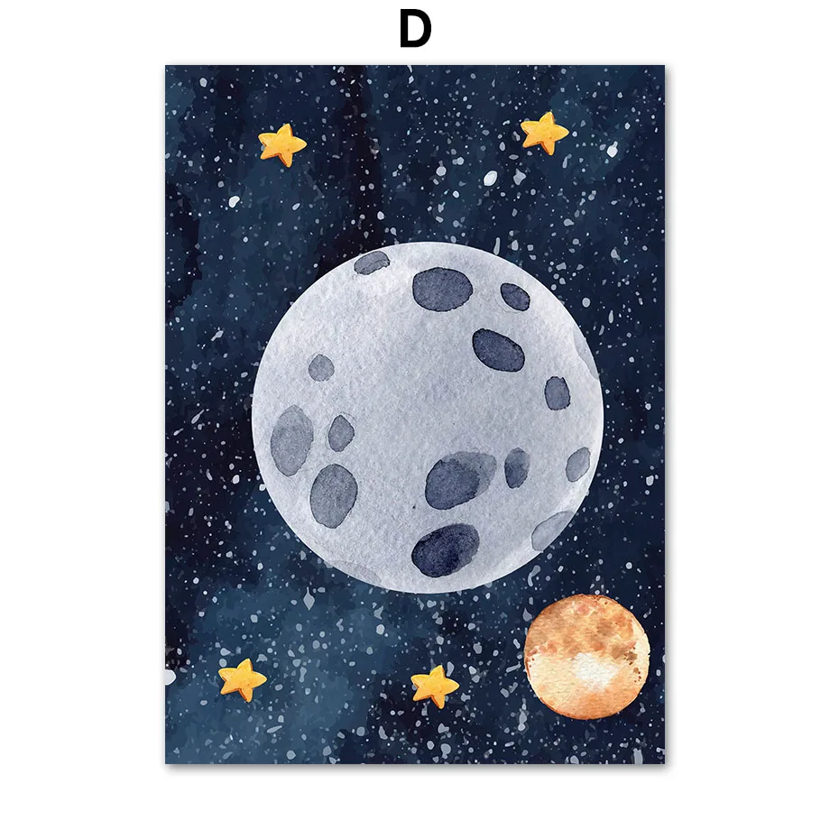 Astronauta i rakieta - plakat kosmiczny Burgundia